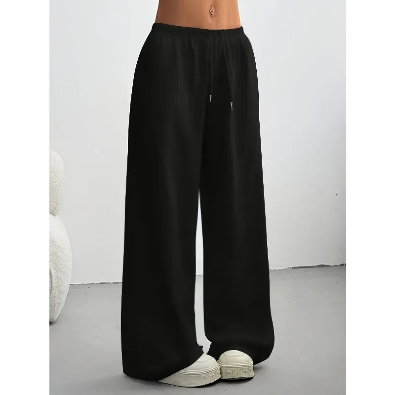 Spring and Autumn Casual Style Small Hoodie Straight Pants Casual Pants Women'S Autumn and Winter Baggy Pants