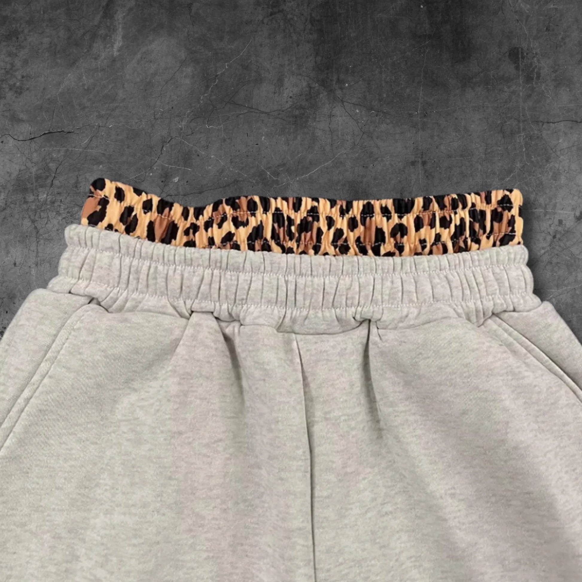Y2K Leopard Sweatpants Wide Leg Baggy Pants Womens High Waist Joggers