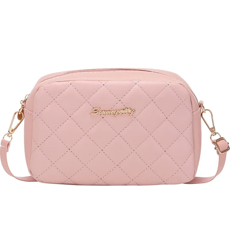 Simple Solid Color Leather Shoulder Bag for Women Lady Crossbody Messenger Bag Luxury Designer Handbag Female over Shoulder Bag