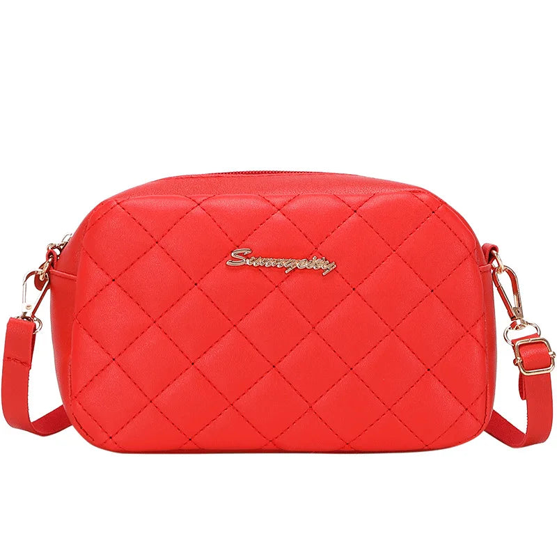 Simple Solid Color Leather Shoulder Bag for Women Lady Crossbody Messenger Bag Luxury Designer Handbag Female over Shoulder Bag