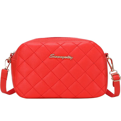 Simple Solid Color Leather Shoulder Bag for Women Lady Crossbody Messenger Bag Luxury Designer Handbag Female over Shoulder Bag