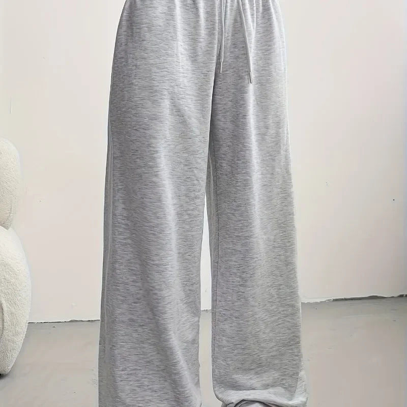 Spring and Autumn Casual Style Small Hoodie Straight Pants Casual Pants Women'S Autumn and Winter Baggy Pants