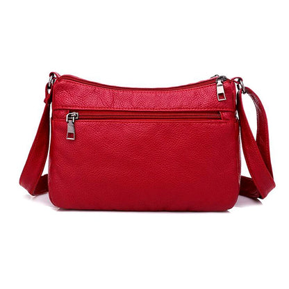 Fashion Women Bag Pu Soft Leather Shoulder Bag Multi-Layer Crossbody Bag Quality Small Bag Brand Red Handbag Purses