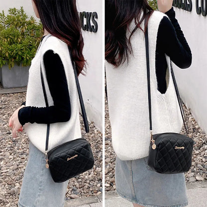Simple Solid Color Leather Shoulder Bag for Women Lady Crossbody Messenger Bag Luxury Designer Handbag Female over Shoulder Bag