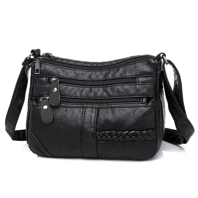 Fashion Women Bag Pu Soft Leather Shoulder Bag Multi-Layer Crossbody Bag Quality Small Bag Brand Red Handbag Purses