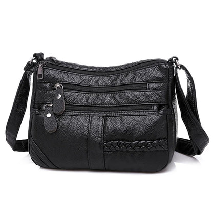 Fashion Women Bag Pu Soft Leather Shoulder Bag Multi-Layer Crossbody Bag Quality Small Bag Brand Red Handbag Purses
