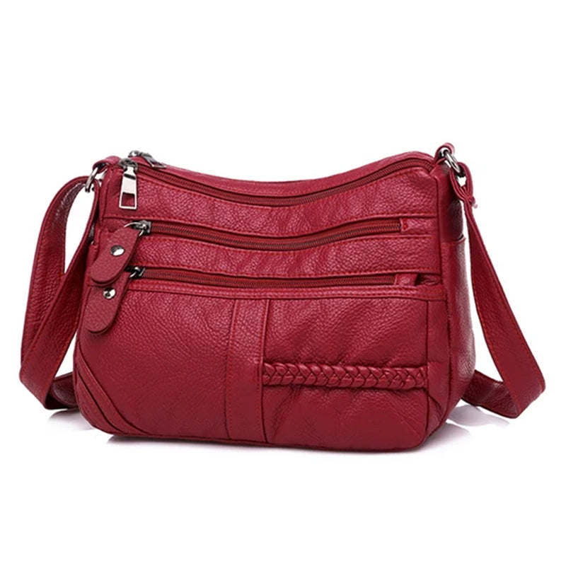 Fashion Women Bag Pu Soft Leather Shoulder Bag Multi-Layer Crossbody Bag Quality Small Bag Brand Red Handbag Purses