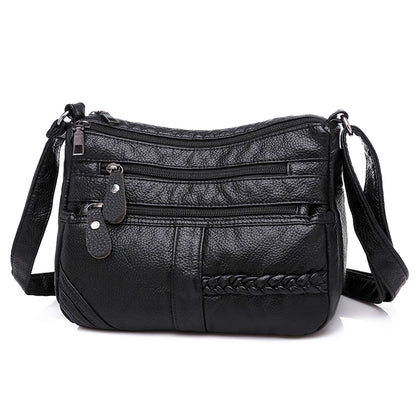 Fashion Women Bag Pu Soft Leather Shoulder Bag Multi-Layer Crossbody Bag Quality Small Bag Brand Red Handbag Purses