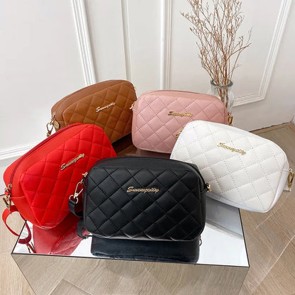 Simple Solid Color Leather Shoulder Bag for Women Lady Crossbody Messenger Bag Luxury Designer Handbag Female over Shoulder Bag