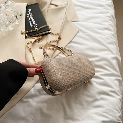 Chain Evening Bag Party Shoulder Bag for Women Handbag Fashion Shiny Bag Crossbody Bags Vintage Underarm Bag Satchel