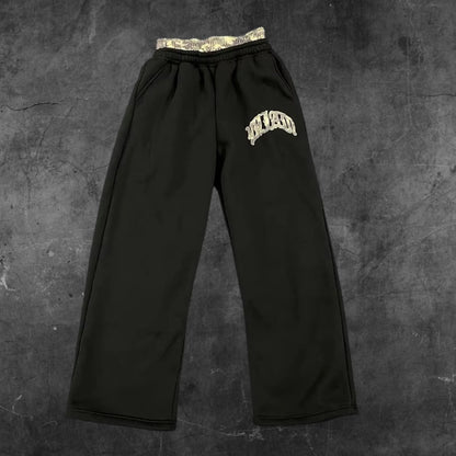 Y2K Leopard Sweatpants Wide Leg Baggy Pants Womens High Waist Joggers