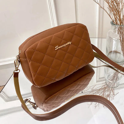 Simple Solid Color Leather Shoulder Bag for Women Lady Crossbody Messenger Bag Luxury Designer Handbag Female over Shoulder Bag