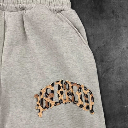 Y2K Leopard Sweatpants Wide Leg Baggy Pants Womens High Waist Joggers
