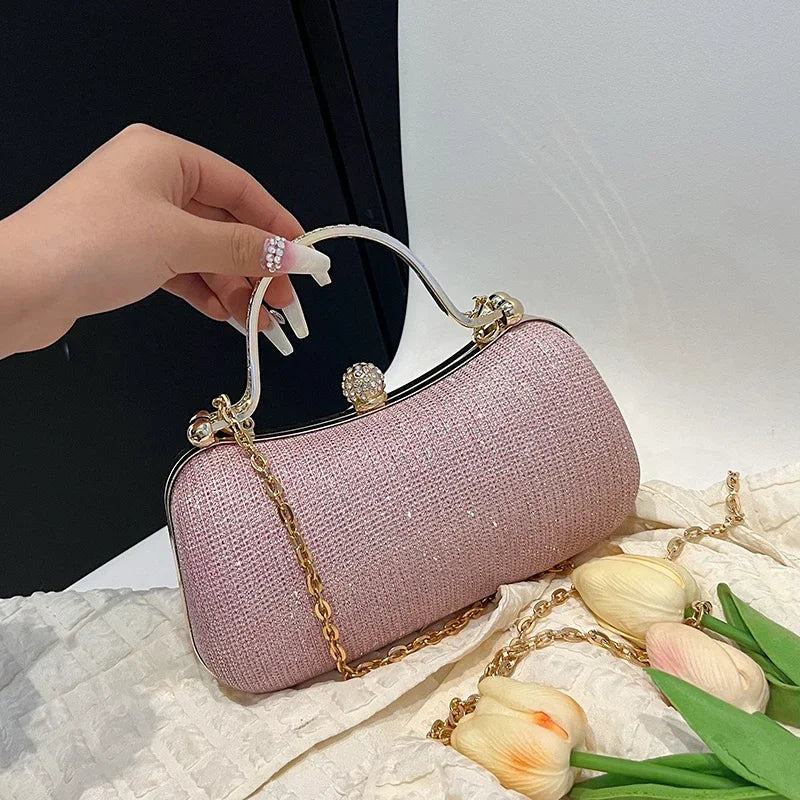 Chain Evening Bag Party Shoulder Bag for Women Handbag Fashion Shiny Bag Crossbody Bags Vintage Underarm Bag Satchel